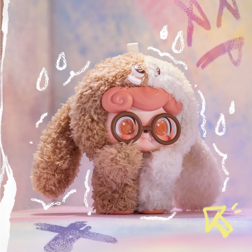 🆕 Jotoys Q.Kid Emotional Hairy Monsters Series Plush Bag Charm - Social Phobia - Picture 3 of 5